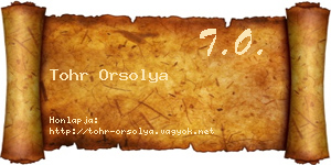 Tohr Orsolya névjegykártya